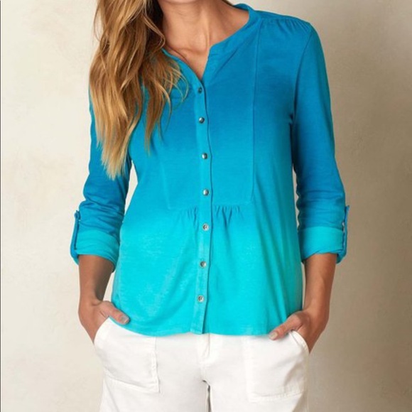 Prana Amber Shirt Teal - Picture 1 of 9